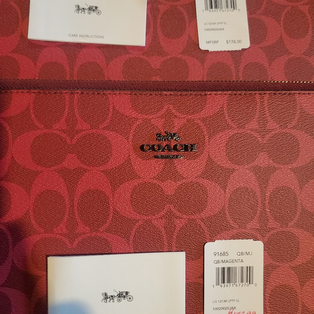 Coach F 91685 LAPTOP SLEEVE IN SIGNATURE CANVAS MA - Picture 3 of 5